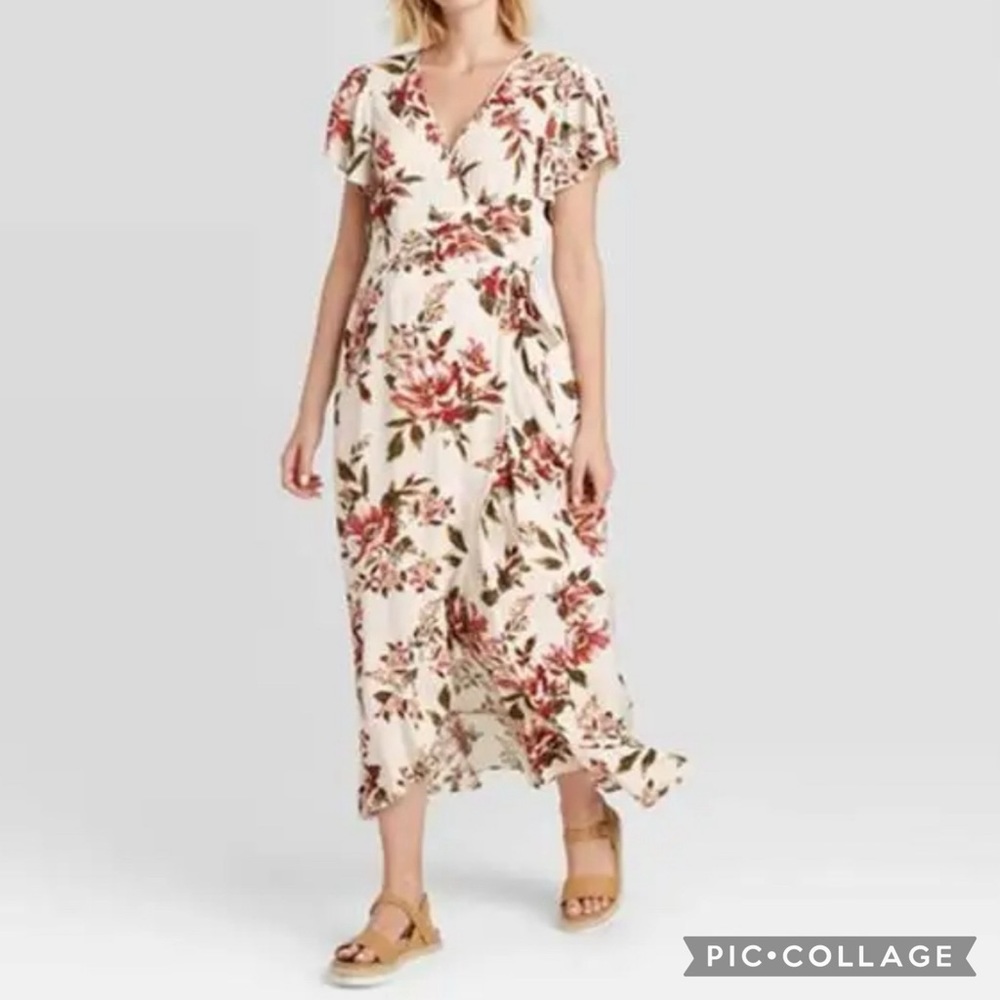 Xhiliration Floral Wrap Dress